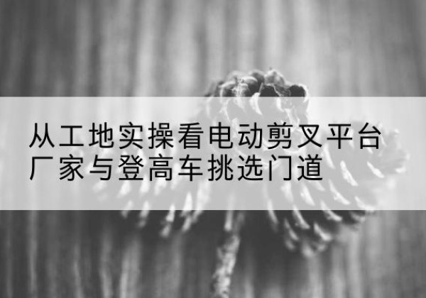 金堂电动剪叉升降平台厂家-从工地实操看电动剪叉平台厂家与登高车挑选门道